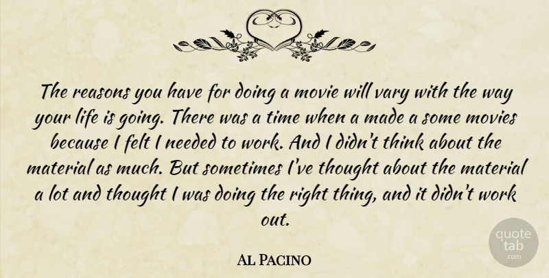 Al Pacino Quote About Thinking, Work Out, Way: The Reasons You Have For...