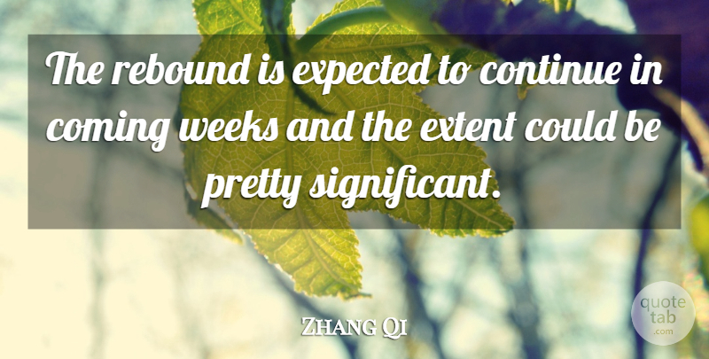 Zhang Qi Quote About Coming, Continue, Expected, Extent, Rebound: The Rebound Is Expected To...