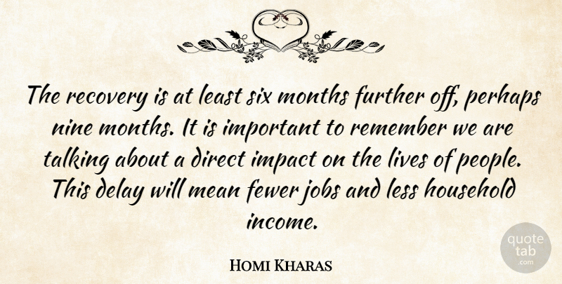 Homi Kharas Quote About Delay, Direct, Fewer, Further, Household: The Recovery Is At Least...
