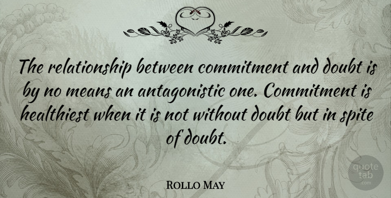 Rollo May Quote About Peace, Mean, Commitment: The Relationship Between Commitment And...