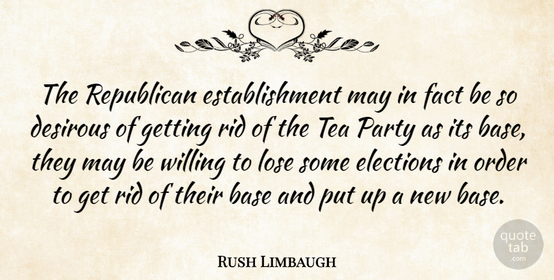 Rush Limbaugh Quote About Party, Order, Tea: The Republican Establishment May In...