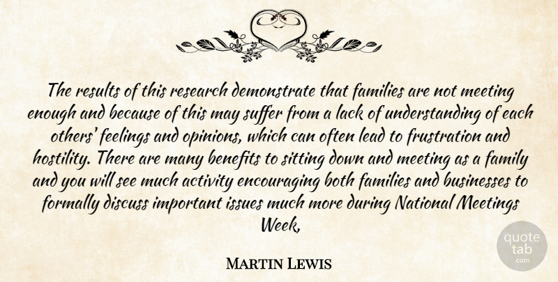 Martin Lewis Quote About Activity, Benefits, Both, Businesses, Discuss: The Results Of This Research...
