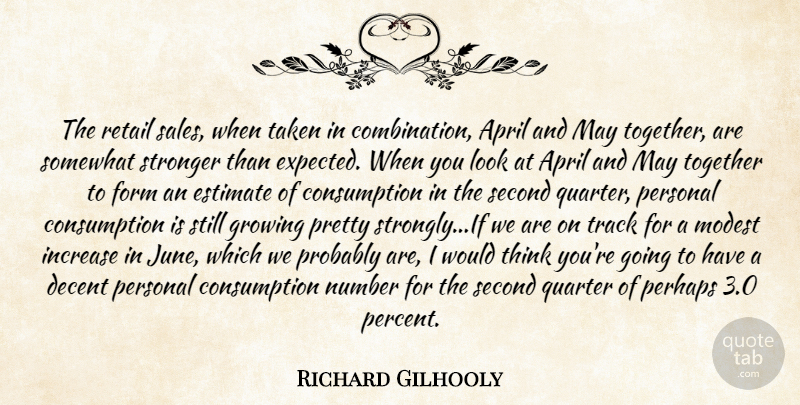 Richard Gilhooly Quote About April, Decent, Estimate, Form, Growing: The Retail Sales When Taken...