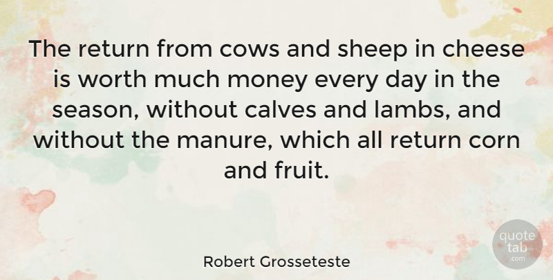 Robert Grosseteste Quote About Sheep, Cows, Corn: The Return From Cows And...