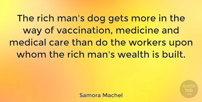 Samora Machel Quote About Dog, Men, Vaccines: The Rich Mans Dog Gets...