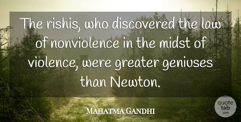 Mahatma Gandhi Quote About Law, Violence, Genius: The Rishis Who Discovered The...
