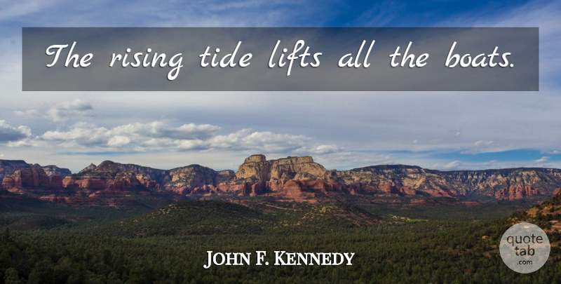 John F. Kennedy Quote About Cape Cod, Tides, Rising: The Rising Tide Lifts All...