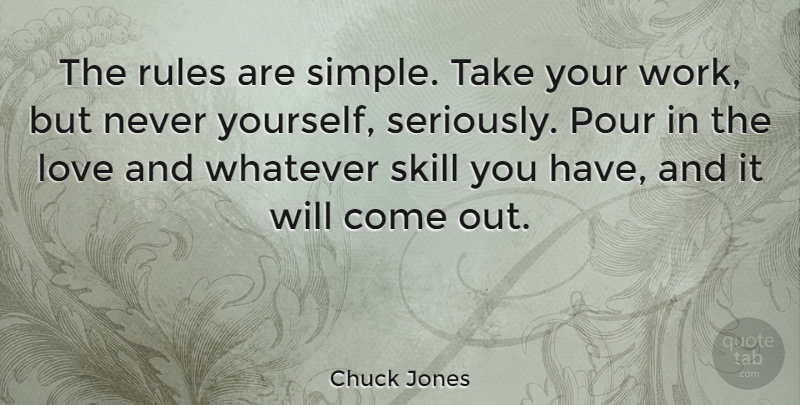 Chuck Jones Quote About Simple, Skills: The Rules Are Simple Take...