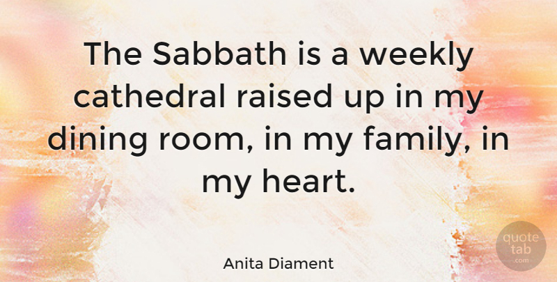 Anita Diament Quote About Heart, Religion, Rooms: The Sabbath Is A Weekly...