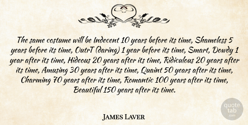James Laver Quote About Amusing, Beautiful, Charming, Costume, Fashion: The Same Costume Will Be...