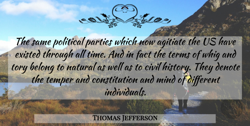 Thomas Jefferson Quote About Party, History, Political: The Same Political Parties Which...