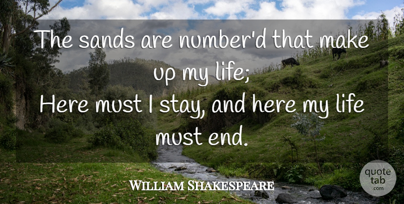 William Shakespeare Quote About Life, Numbers, Sand: The Sands Are Numberd That...