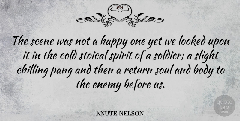 Knute Nelson Quote About Soul And Body, Soldier, Enemy: The Scene Was Not A...