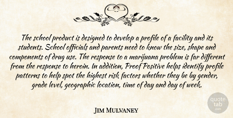 Jim Mulvaney Quote About Components, Designed, Develop, Facility, Factors: The School Product Is Designed...