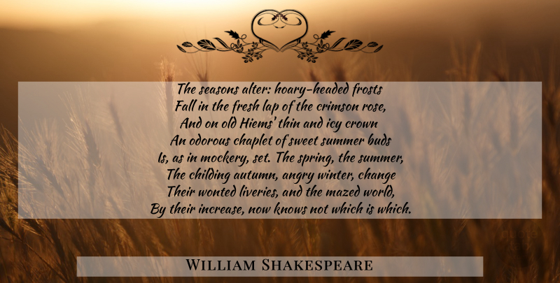 William Shakespeare Quote About Summer, Sweet, Spring: The Seasons Alter Hoary Headed...