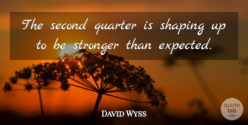 David Wyss Quote About Quarter, Second, Shaping, Stronger: The Second Quarter Is Shaping...