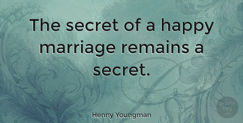 Henny Youngman Quote About Love, Anniversary, Marriage: The Secret Of A Happy...