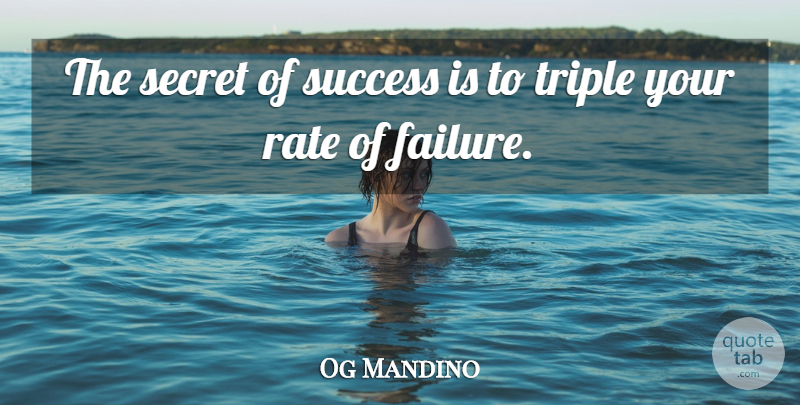 Og Mandino Quote About Secret, Rate, Secret To Success: The Secret Of Success Is...