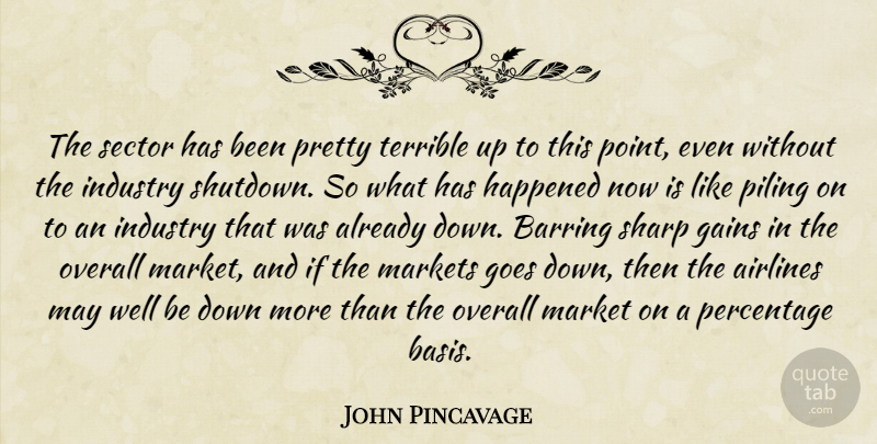 John Pincavage Quote About Airlines, Gains, Goes, Happened, Industry: The Sector Has Been Pretty...