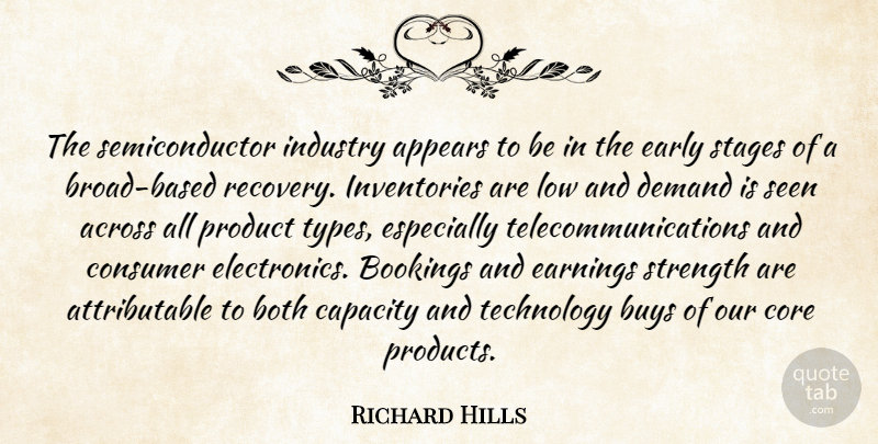 Richard Hills Quote About Across, Appears, Both, Buys, Capacity: The Semiconductor Industry Appears To...