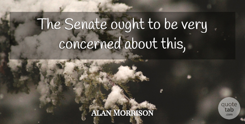 Alan Morrison Quote About Concerned, Ought, Senate: The Senate Ought To Be...