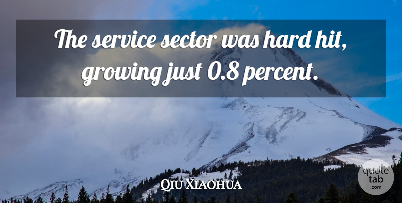 Qiu Xiaohua Quote About Growing, Hard, Sector, Service: The Service Sector Was Hard...