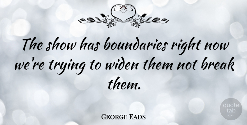 George Eads Quote About Trying: The Show Has Boundaries Right...