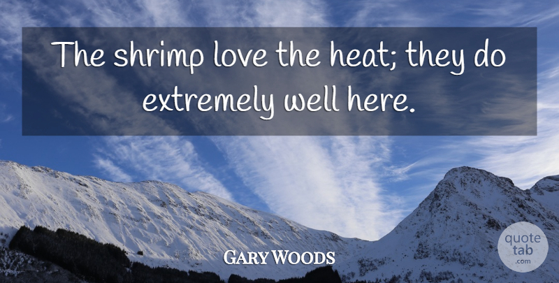 Gary Woods Quote About Extremely, Love, Shrimp: The Shrimp Love The Heat...