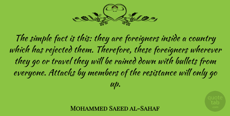 Mohammed Saeed al-Sahaf Quote About Country, Simple, Bullets: The Simple Fact Is This...