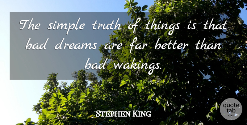 Stephen King Quote About Dream, Simple, Waking: The Simple Truth Of Things...