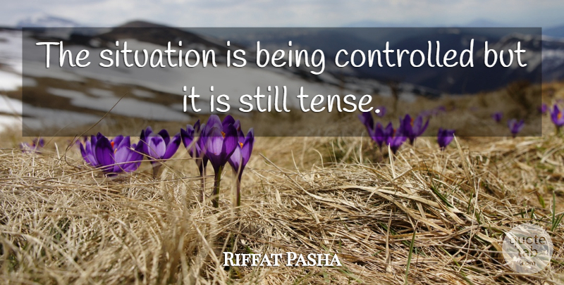 Riffat Pasha Quote About Controlled, Situation: The Situation Is Being Controlled...