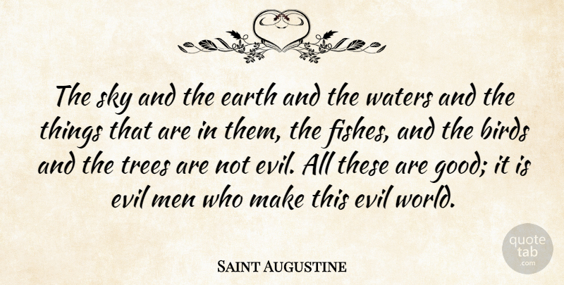 Saint Augustine Quote About Men, Sky, Evil: The Sky And The Earth...
