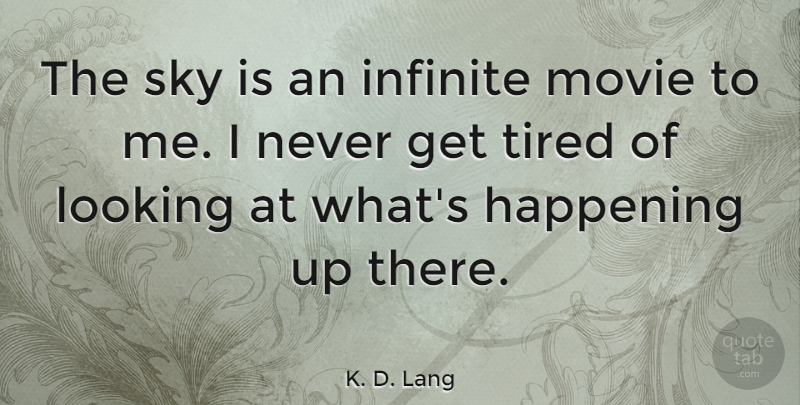K. D. Lang Quote About Tired, Sky, Infinite: The Sky Is An Infinite...