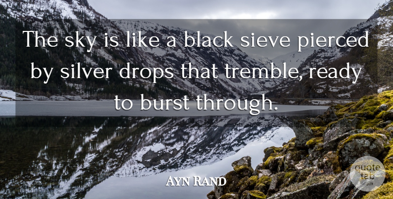 Ayn Rand Quote About Sky, Black, Silver: The Sky Is Like A...