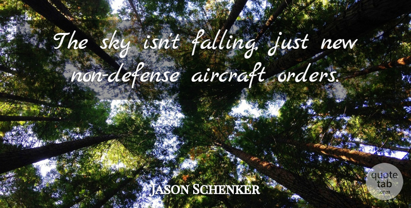Jason Schenker Quote About Aircraft, Defense, Sky: The Sky Isnt Falling Just...