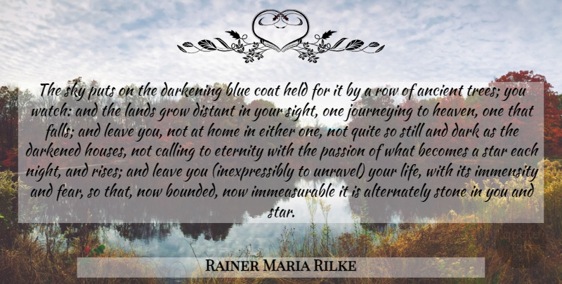 Rainer Maria Rilke Quote About Stars, Fall, Home: The Sky Puts On The...