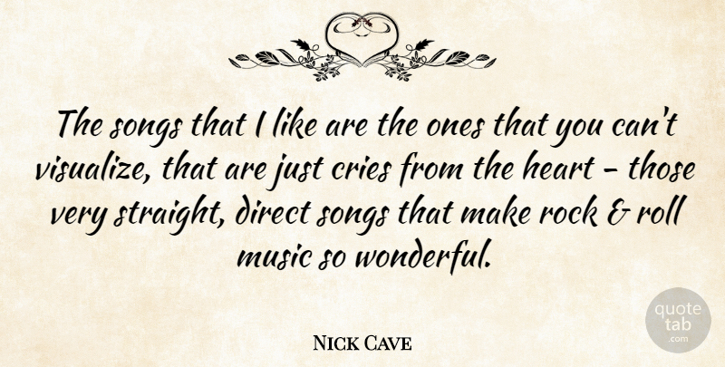 Nick Cave Quote About Song, Heart, Rocks: The Songs That I Like...