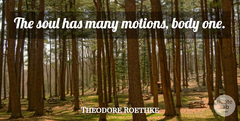 Theodore Roethke Quote About Soul, Body: The Soul Has Many Motions...