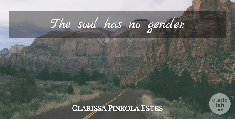 Clarissa Pinkola Estes Quote About Soul, Gender: The Soul Has No Gender...