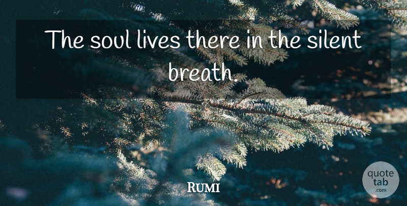 Rumi Quote About Soul, Soul Life, Silent: The Soul Lives There In...