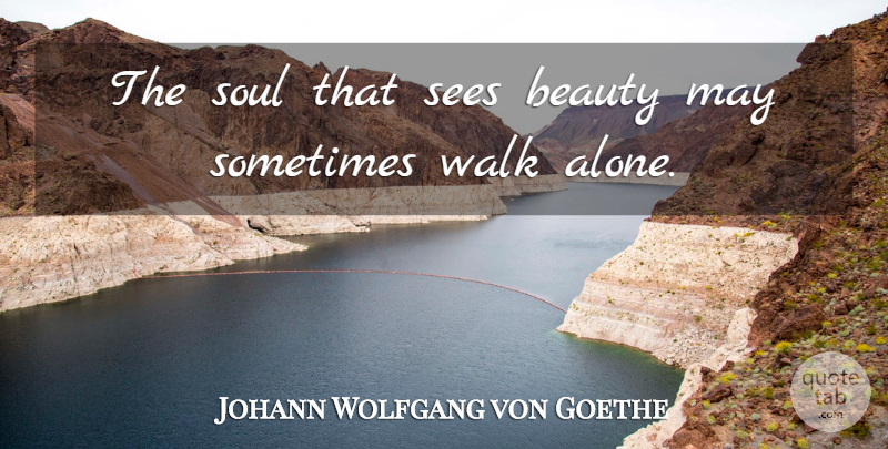 Johann Wolfgang von Goethe Quote About Love, Beauty, Loneliness: The Soul That Sees Beauty...