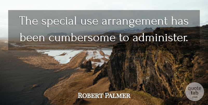 Robert Palmer Quote About Special: The Special Use Arrangement Has...
