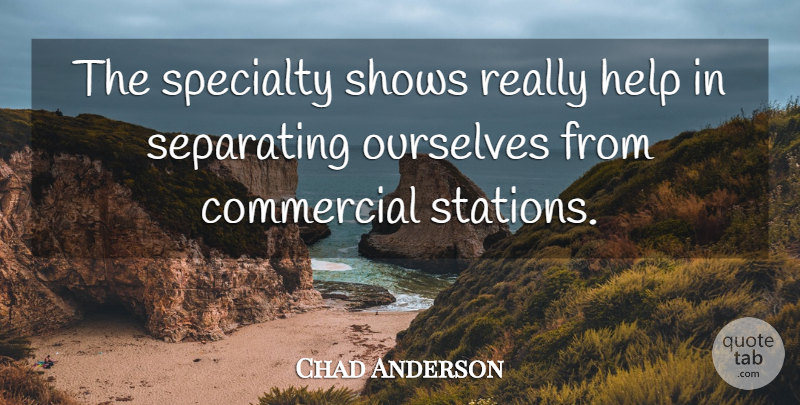 Chad Anderson Quote About Commercial, Help, Ourselves, Separating, Shows: The Specialty Shows Really Help...
