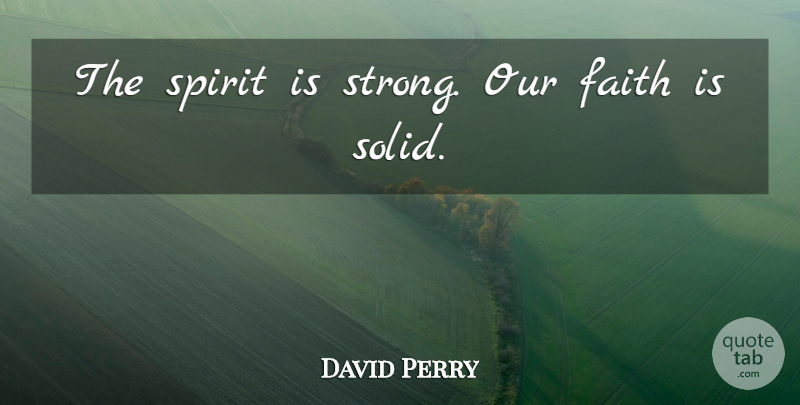 David Perry Quote About Faith, Spirit: The Spirit Is Strong Our...