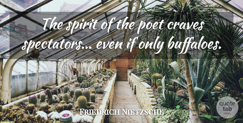 Friedrich Nietzsche Quote About Spirit, Poet, Spectators: The Spirit Of The Poet...
