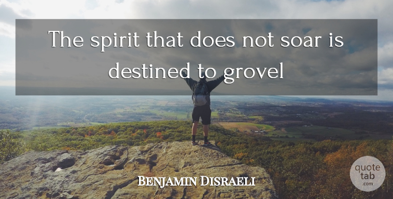 Benjamin Disraeli Quote About Destined, Soar, Spirit: The Spirit That Does Not...