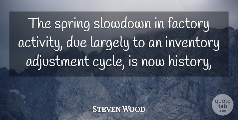 Steven Wood Quote About Adjustment, Due, Factory, Inventory, Largely: The Spring Slowdown In Factory...