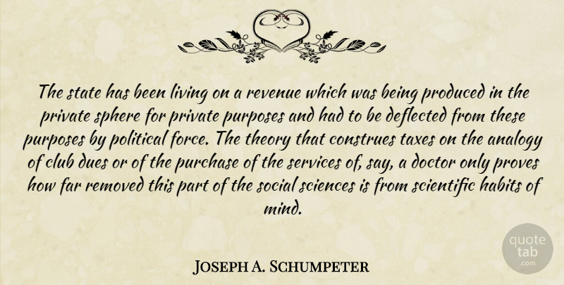 Joseph A. Schumpeter Quote About Doctors, Political, Mind: The State Has Been Living...
