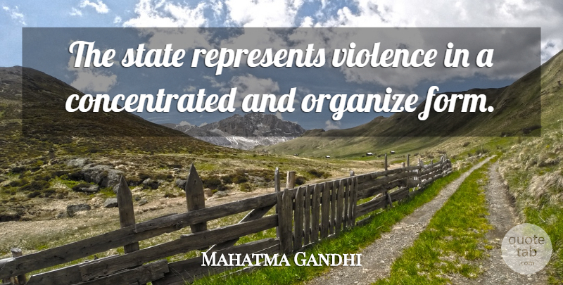 Mahatma Gandhi Quote About Violence, States, Form: The State Represents Violence In...