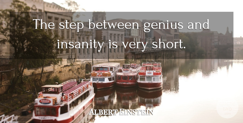 Albert Einstein Quote About Insanity, Steps, Genius: The Step Between Genius And...